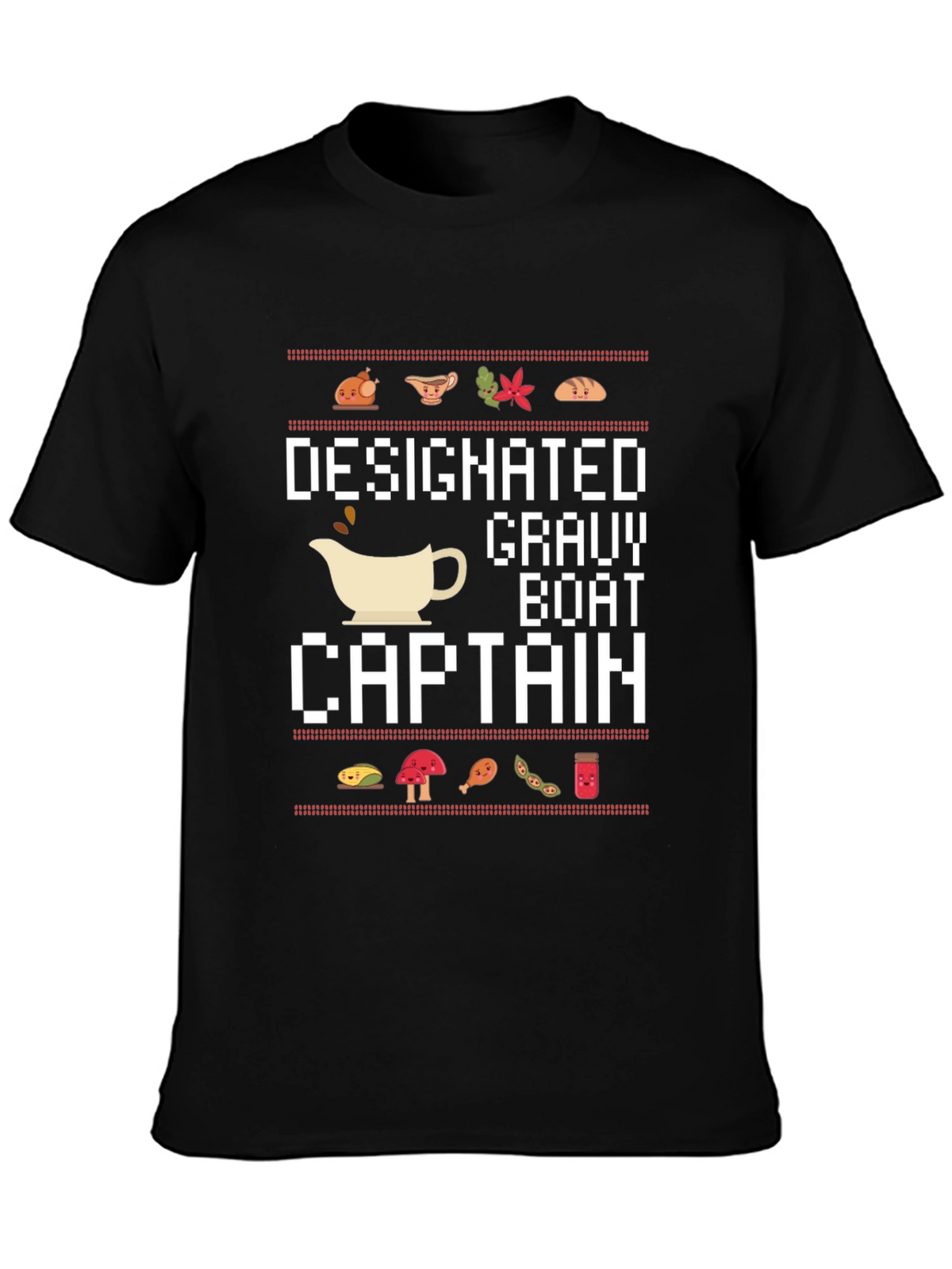 Designated Gravy Boat Captain Black T-Shirt