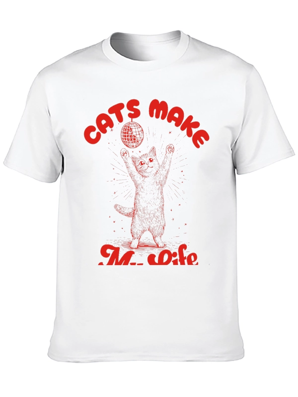 Cats Make My Life Disco Ball Graphic Tee