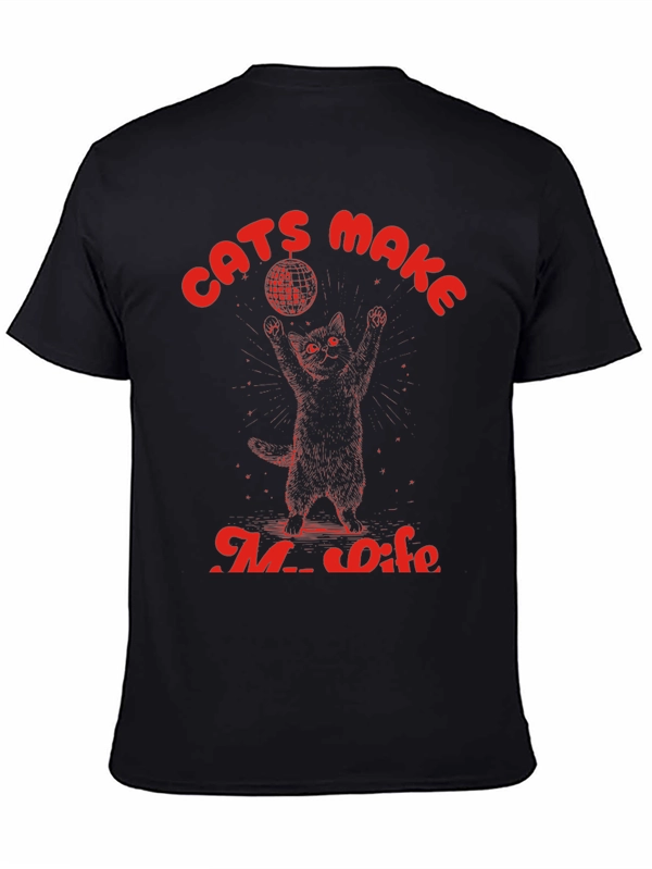 Cats Make My Life Disco Ball Graphic Tee