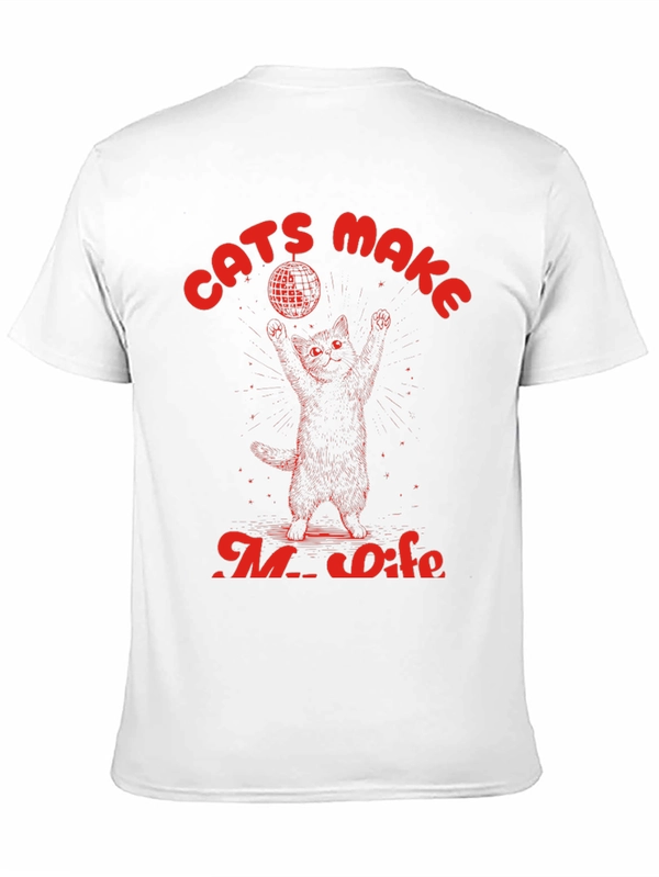 Cats Make My Life Disco Ball Graphic Tee