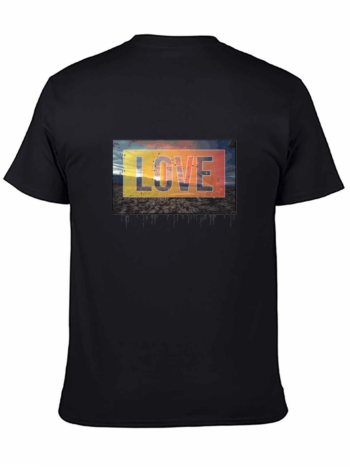 Love Graphic Tee - Black Cotton Blend Casual T-Shirt