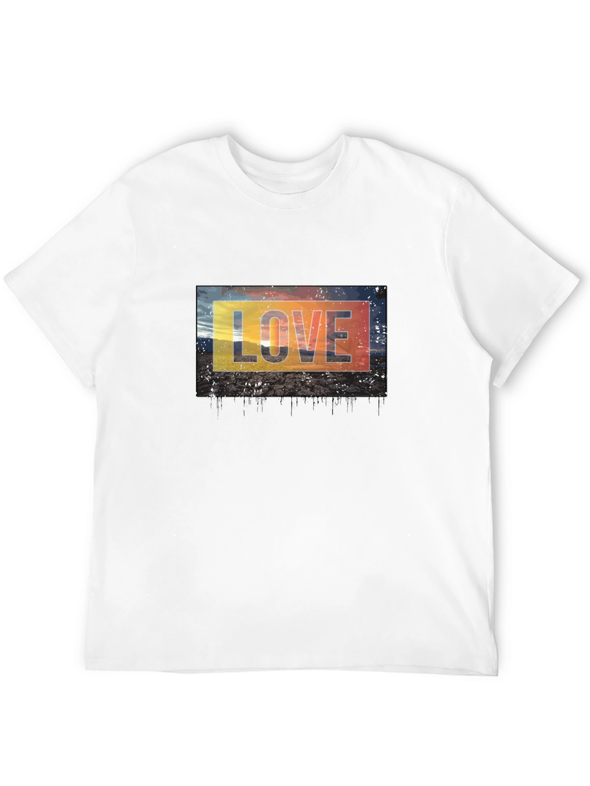 Love Graphic Tee - Black Cotton Blend Casual T-Shirt