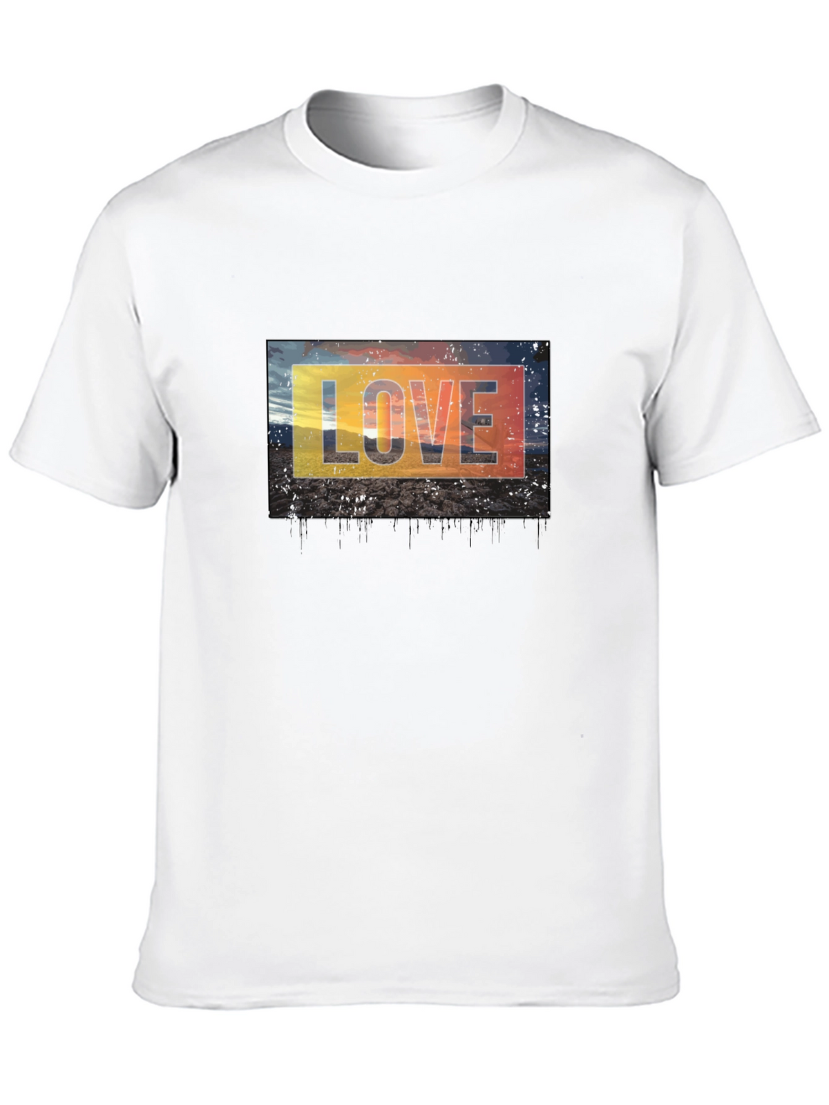 Love Graphic Tee - Black Cotton Blend Casual T-Shirt