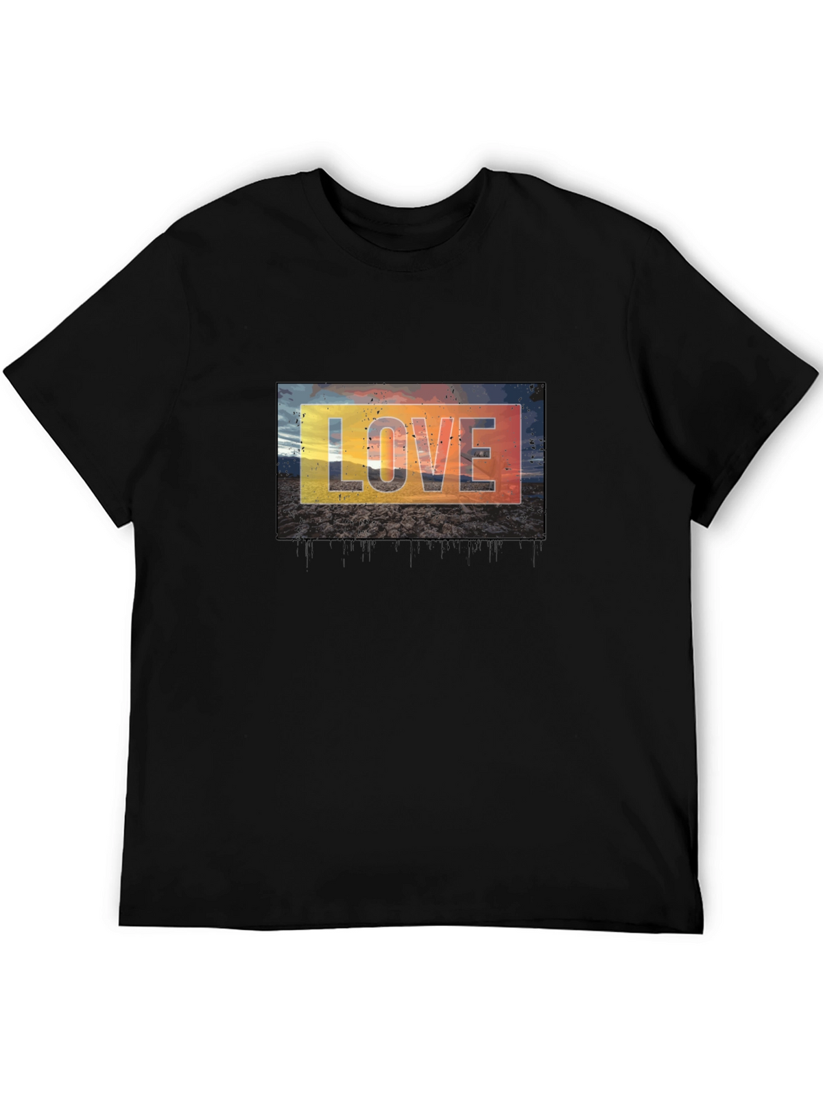 Love Graphic Tee - Black Cotton Blend Casual T-Shirt