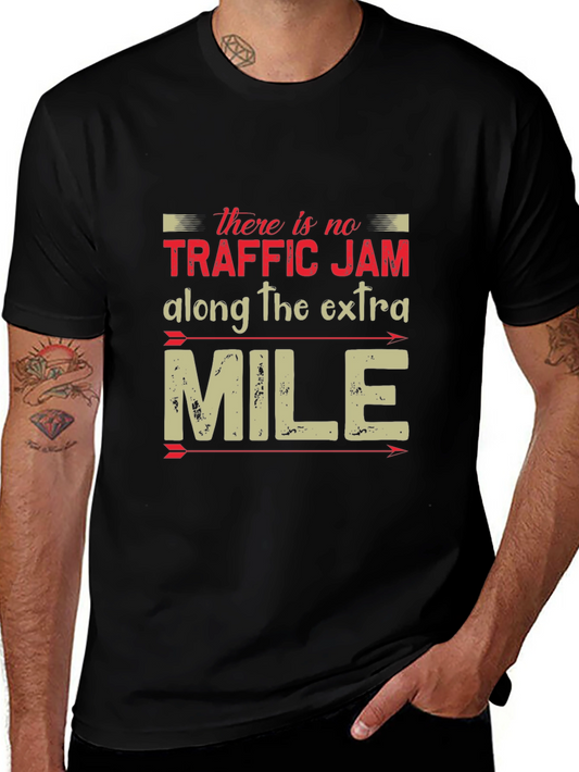 Traffic Jam Extra Mile Black Graphic T-Shirt