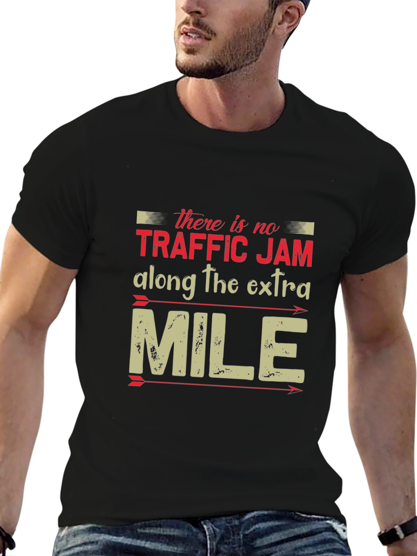 Traffic Jam Extra Mile Black Graphic T-Shirt