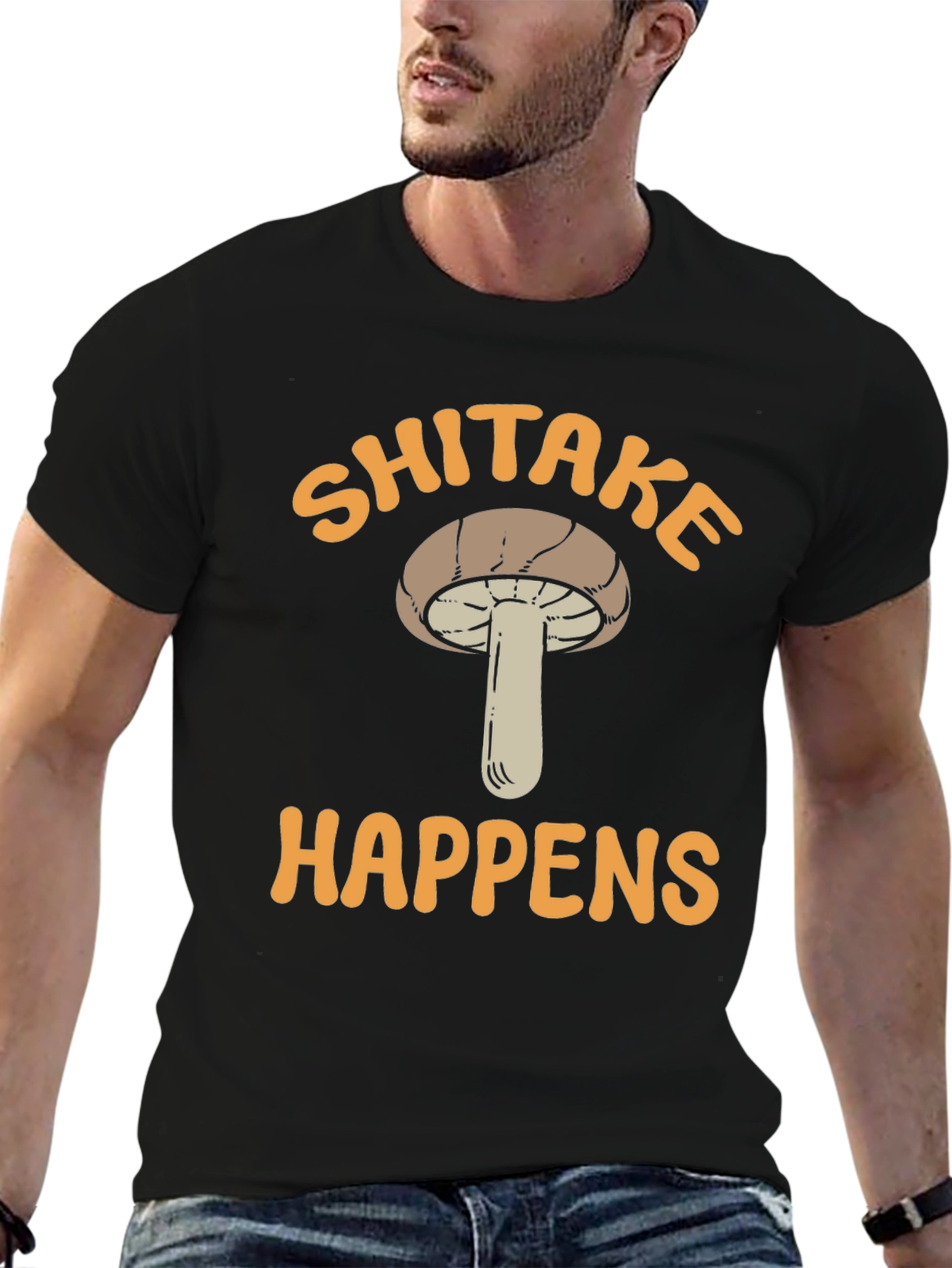 Shiitake Happens Graphic T-Shirt Mushroom Lover Tee