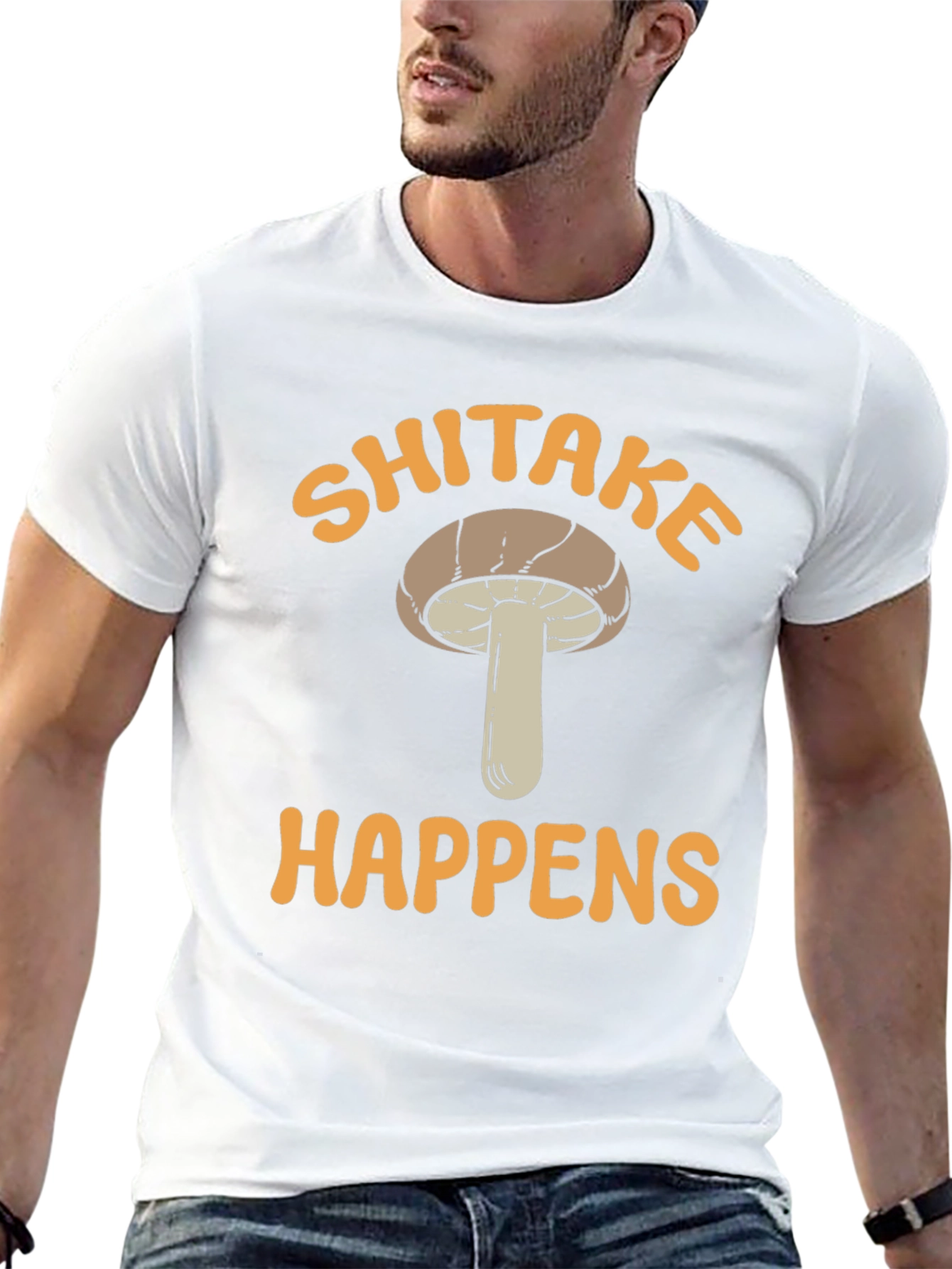 Shiitake Happens Graphic T-Shirt Mushroom Lover Tee