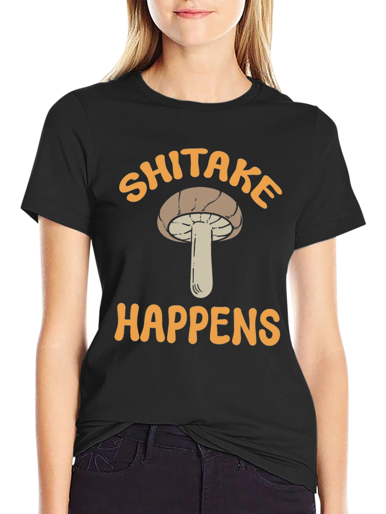Shiitake Happens Graphic T-Shirt Mushroom Lover Tee