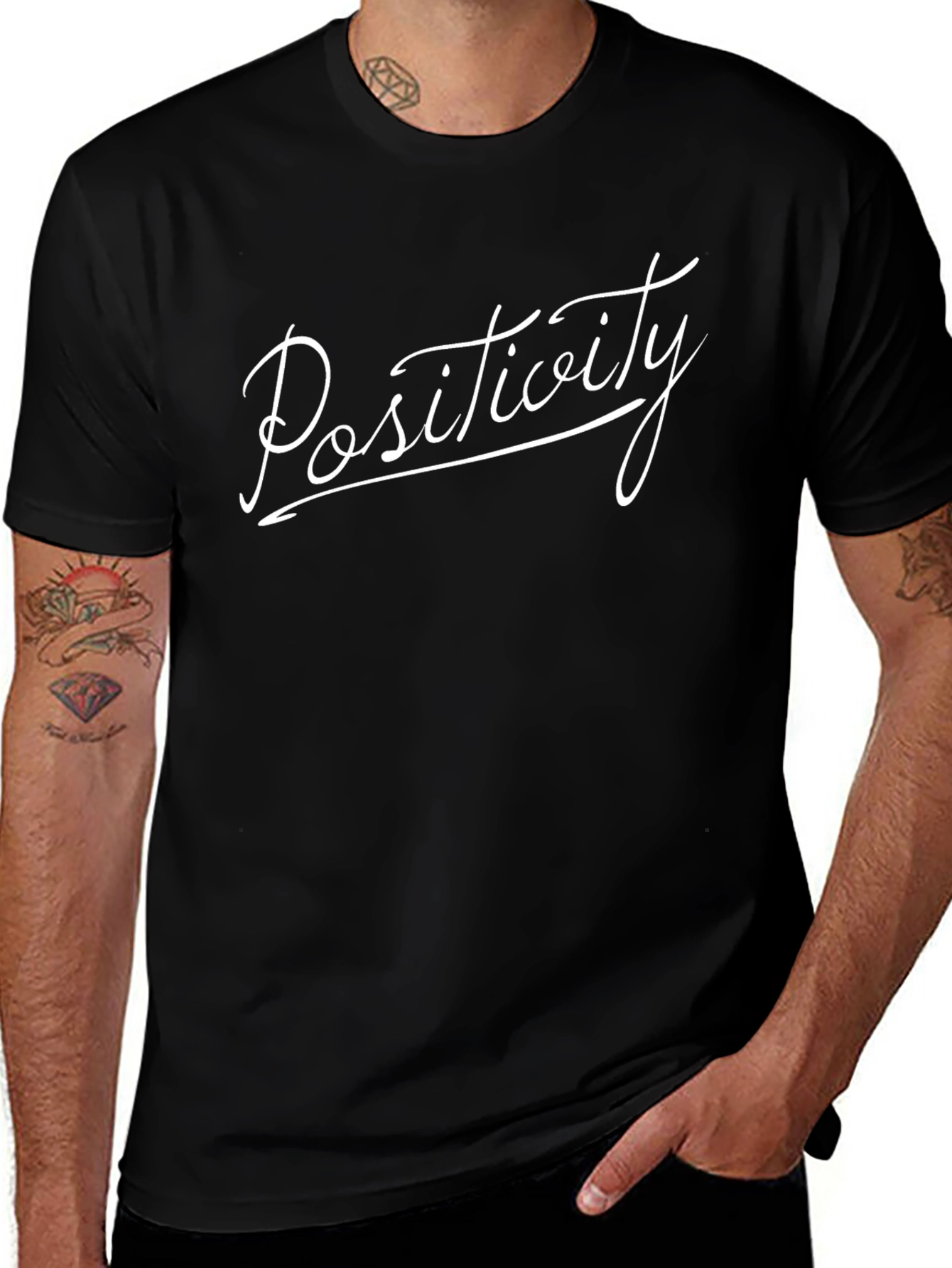 Positivity Script Black T-Shirt