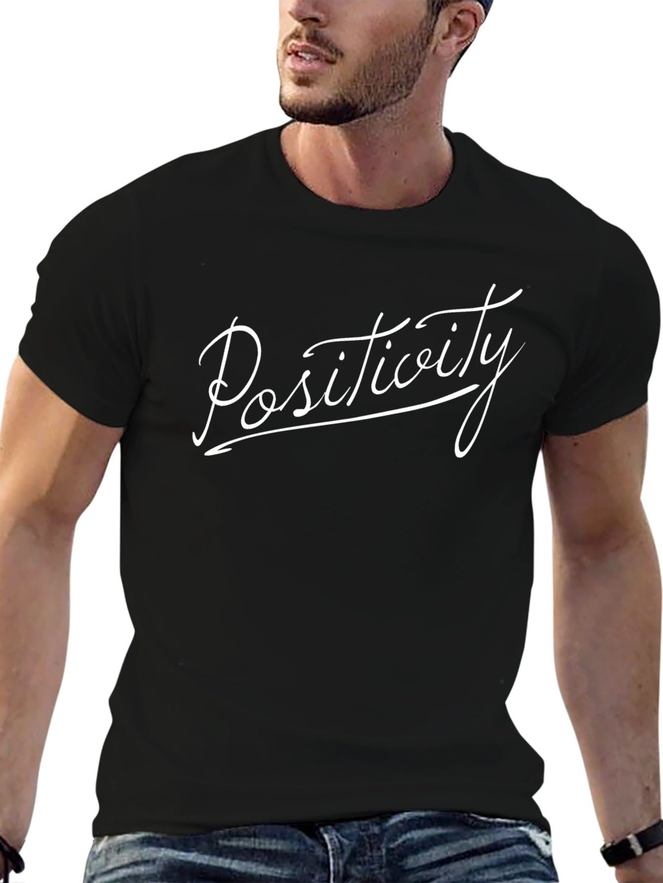 Positivity Script Black T-Shirt