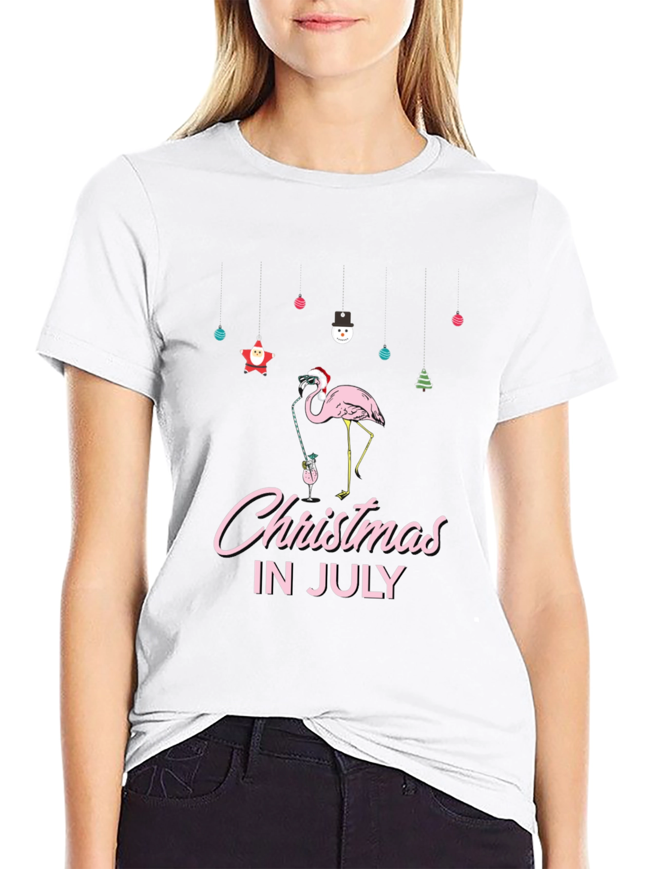 Christmas in July Flamingo T-Shirt