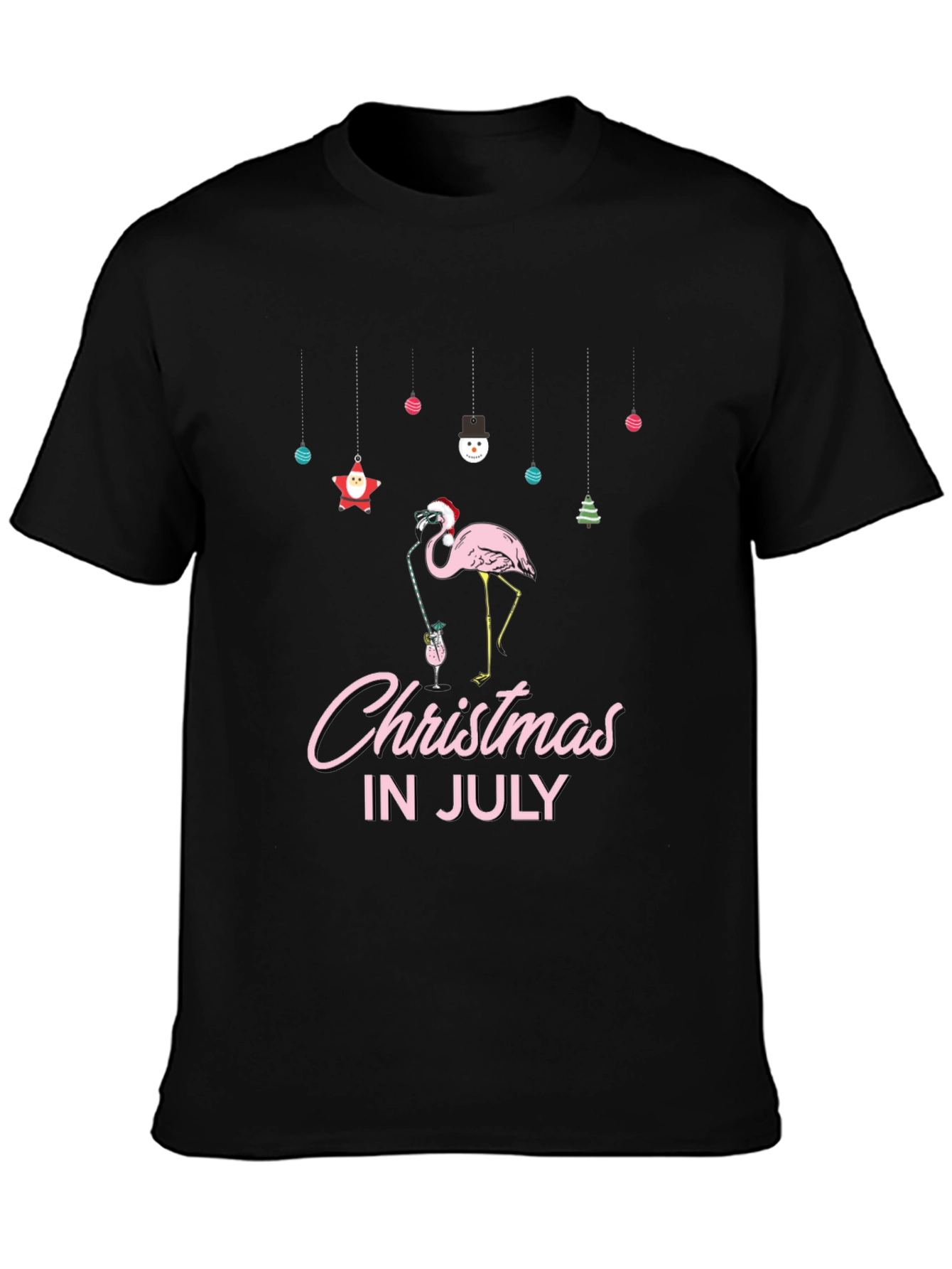 Christmas in July Flamingo T-Shirt