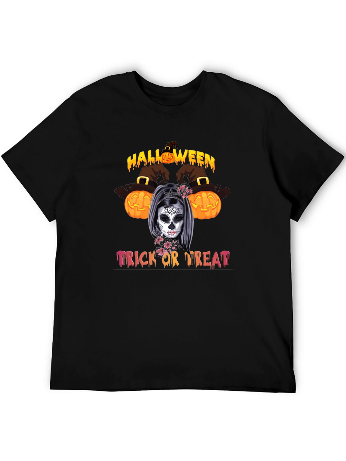 Halloween Sugar Skull Trick or Treat T-Shirt