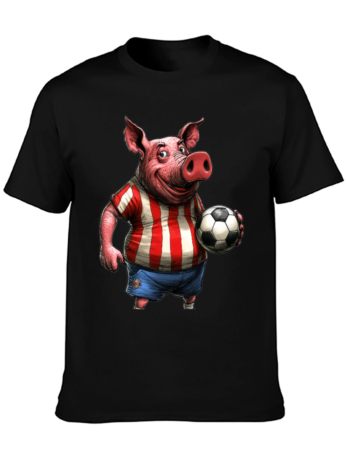 Pig Soccer Player Graphic T-Shirt