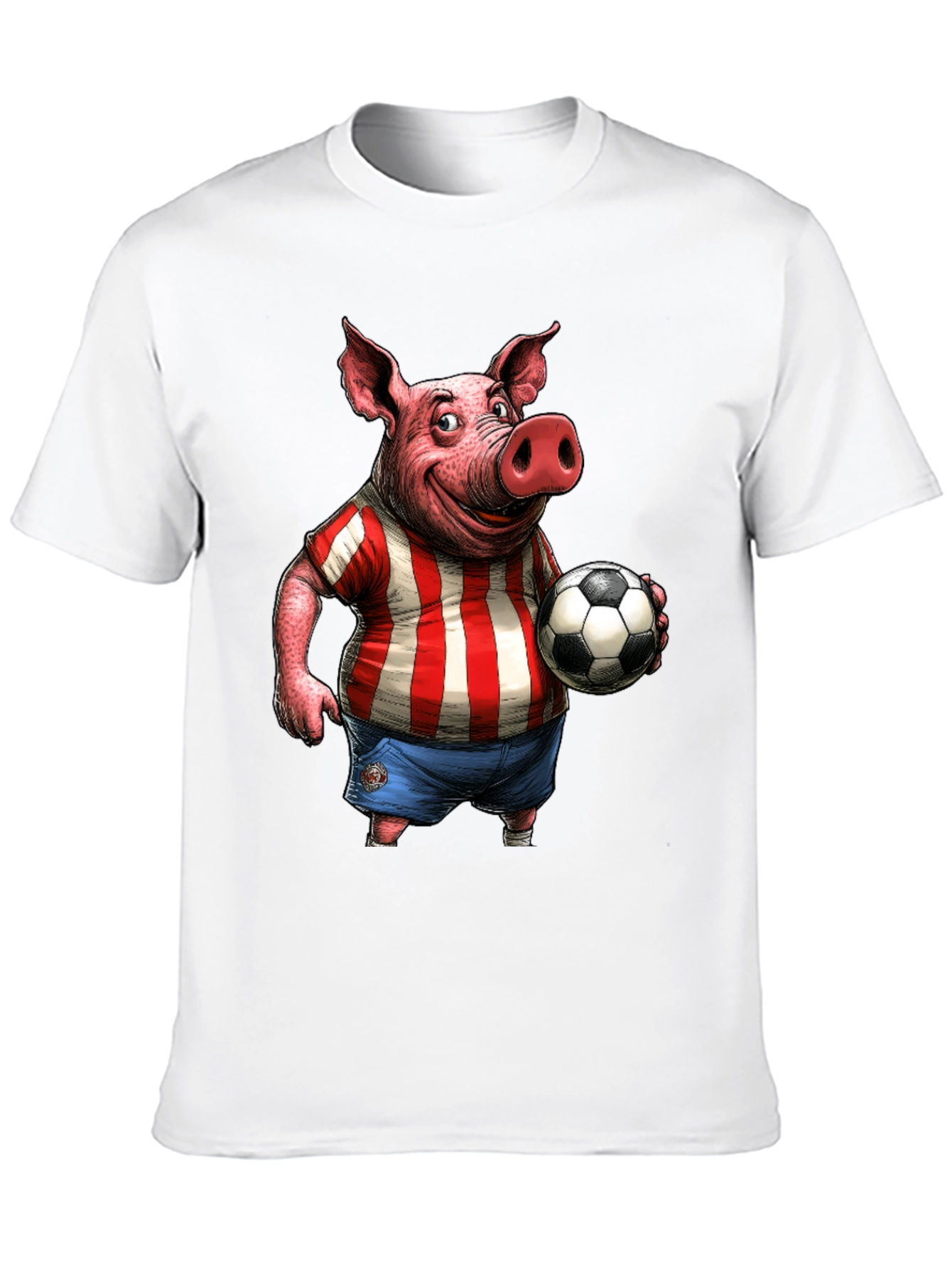 Pig Soccer Player Graphic T-Shirt