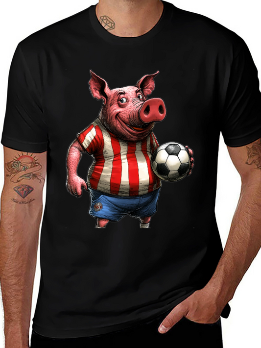 Pig Soccer Player Graphic T-Shirt