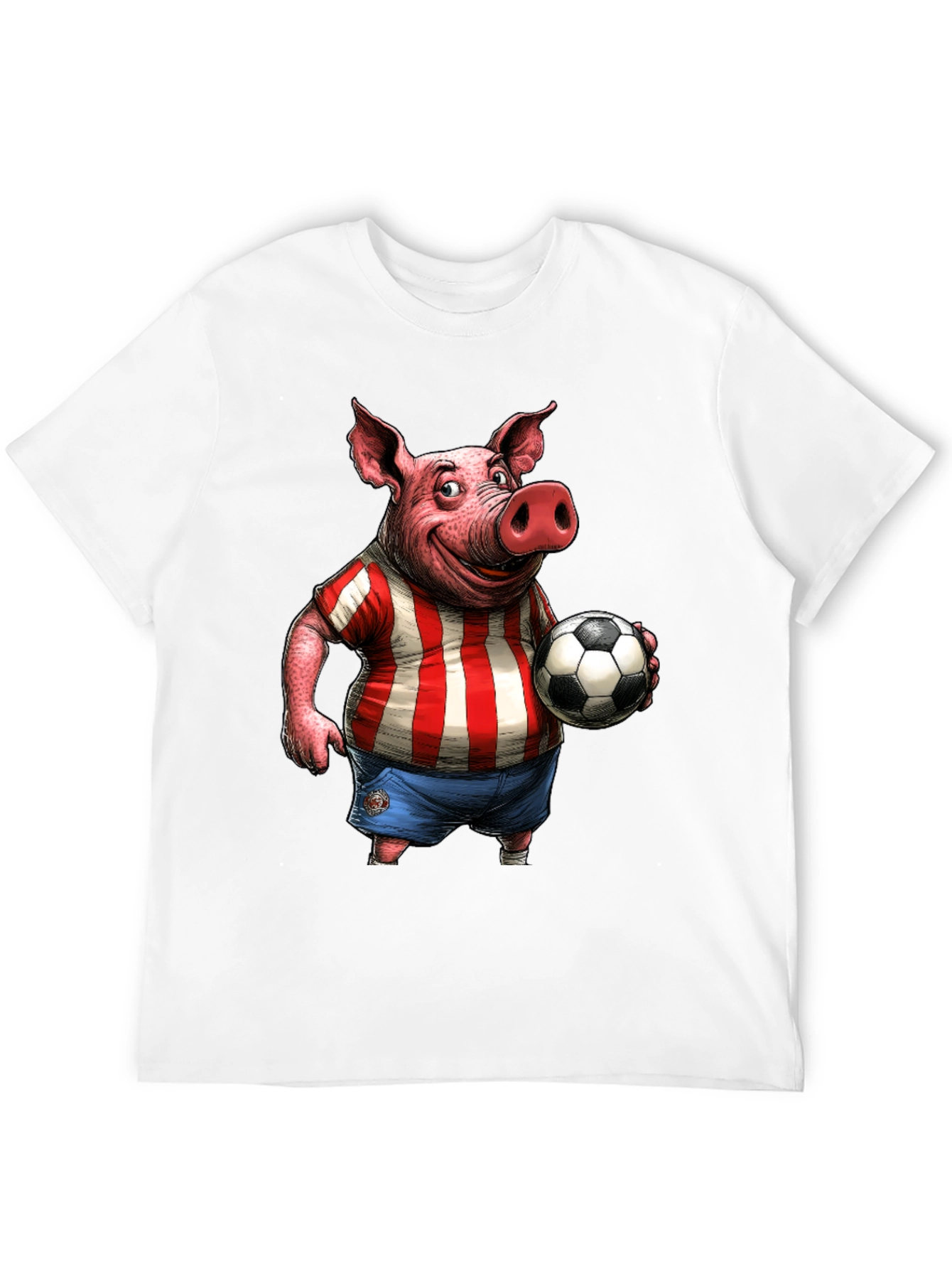 Pig Soccer Player Graphic T-Shirt