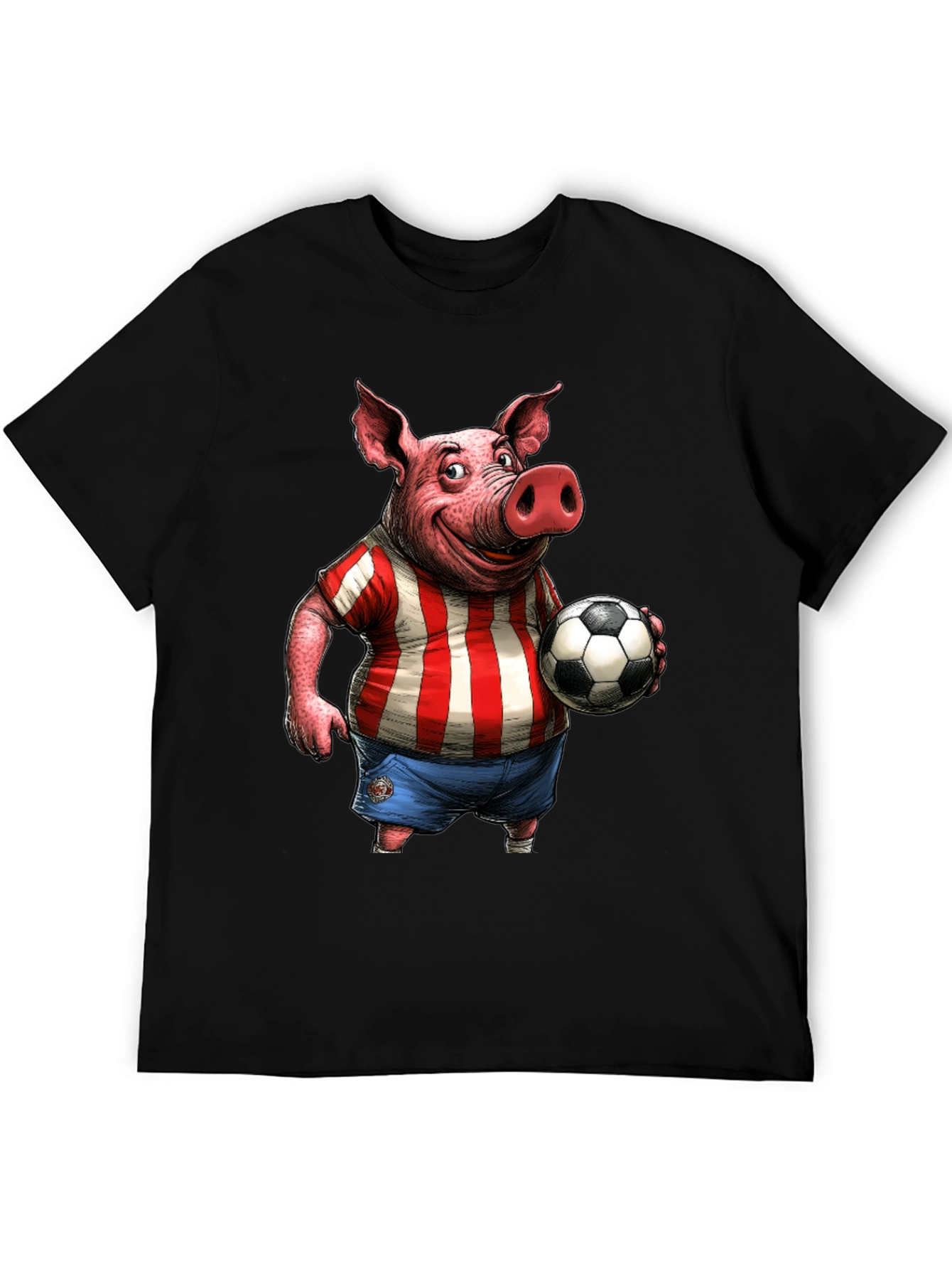Pig Soccer Player Graphic T-Shirt