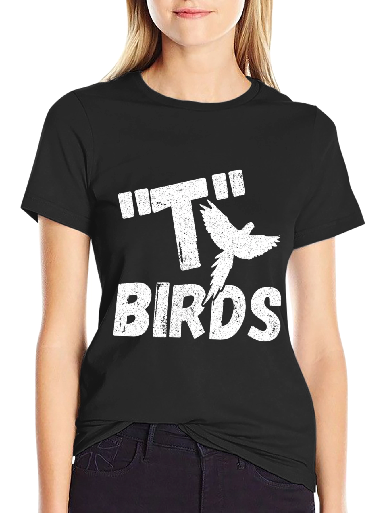 T Birds Graphic Tee - Black Cotton T-Shirt