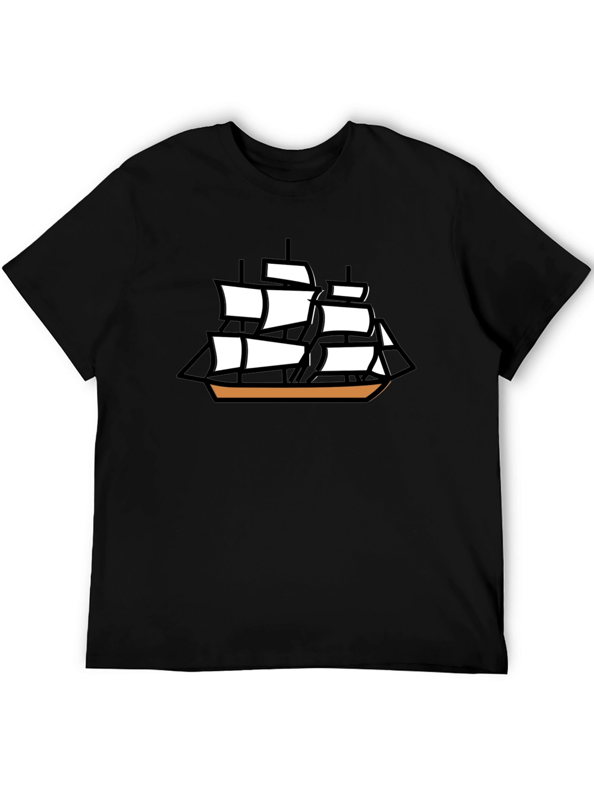 Sailing Ship Graphic T-Shirt - Black
