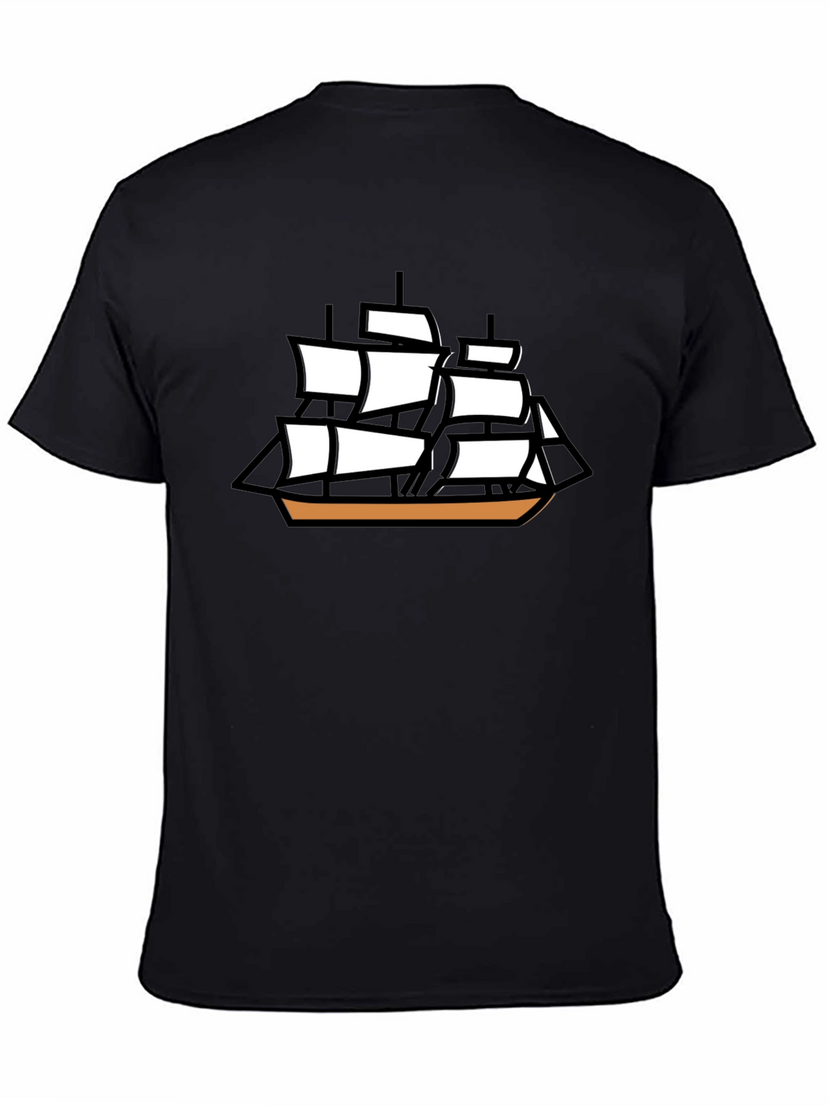 Sailing Ship Graphic T-Shirt - Black