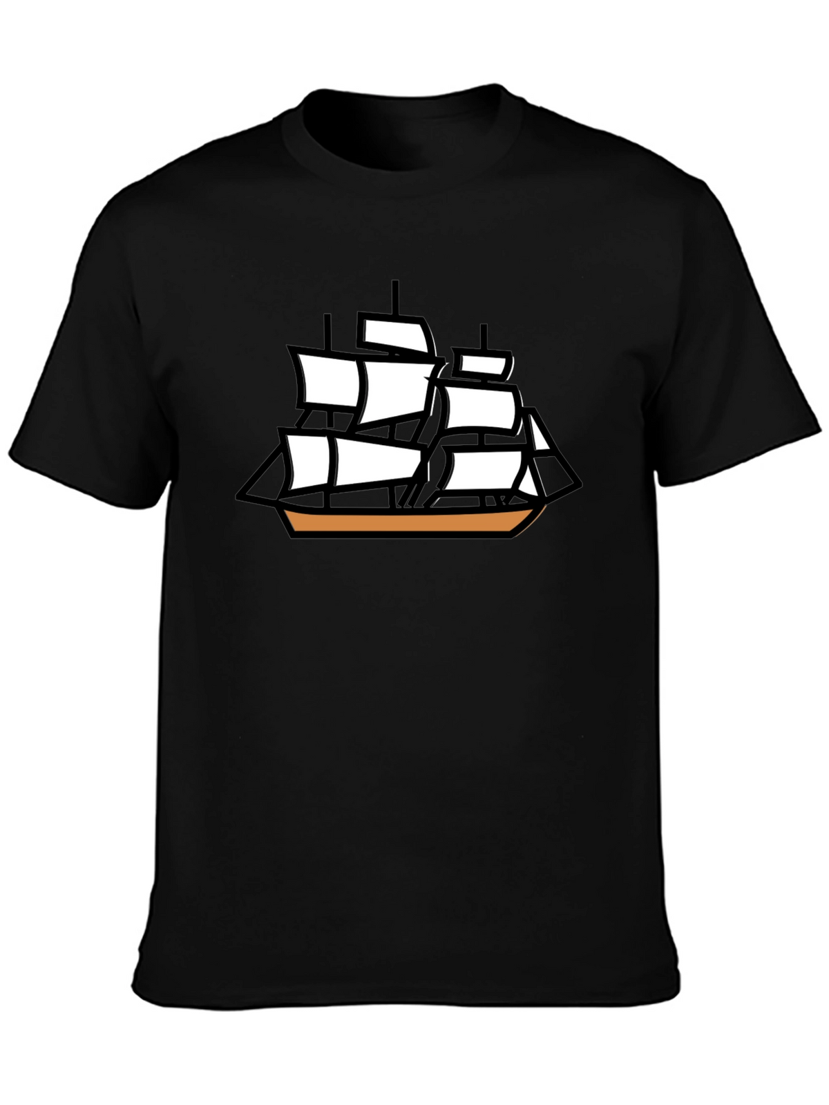 Sailing Ship Graphic T-Shirt - Black