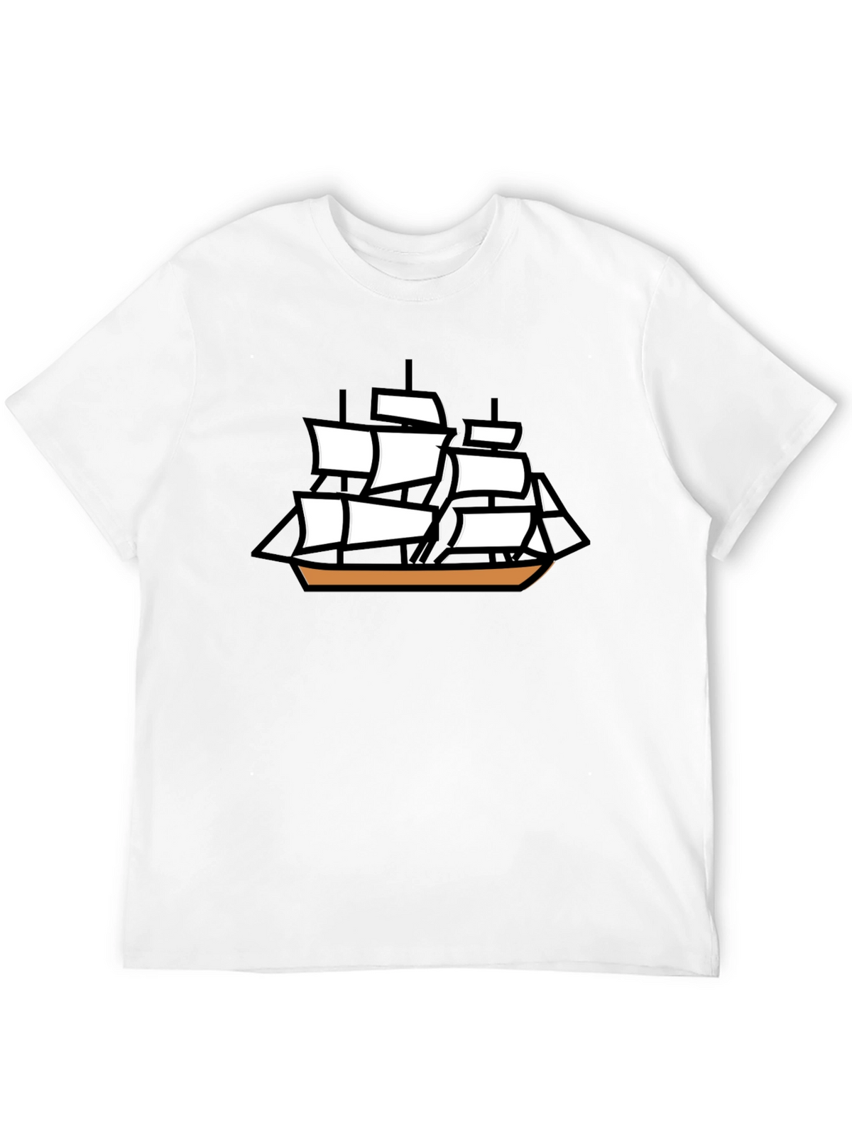 Sailing Ship Graphic T-Shirt - Black