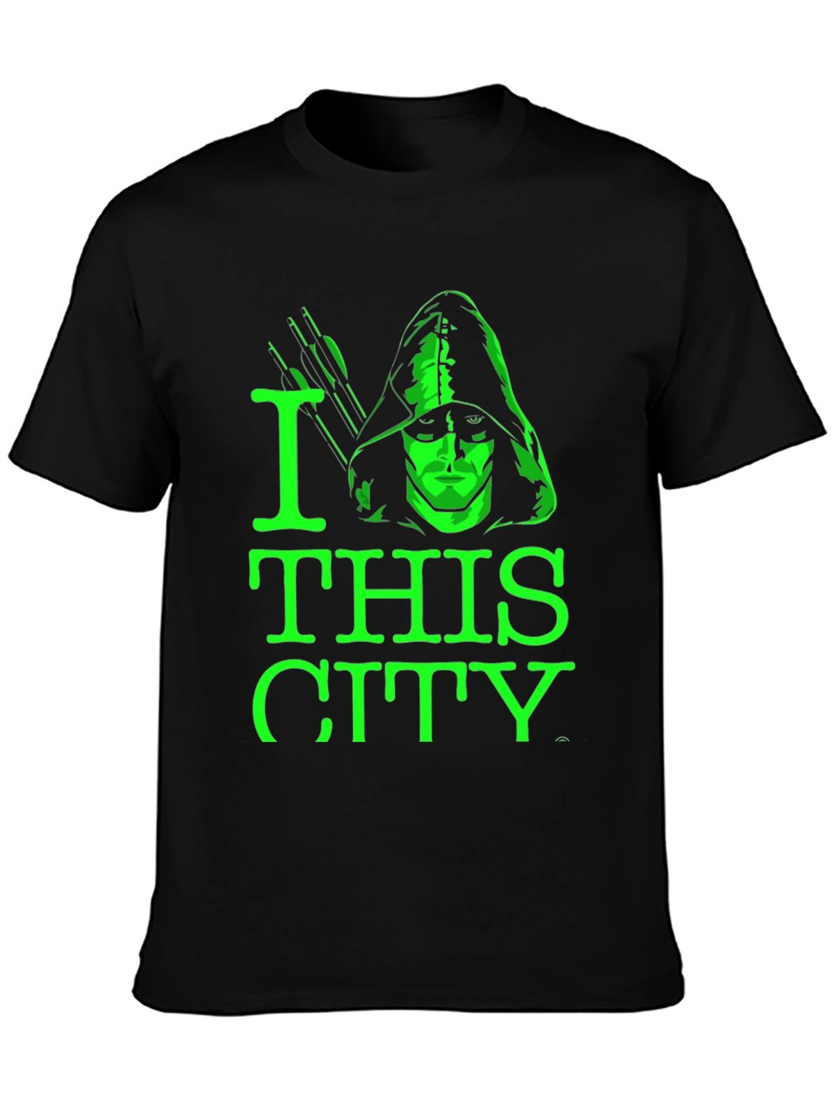 I Love This City T-Shirt Green Arrow Graphic Tee