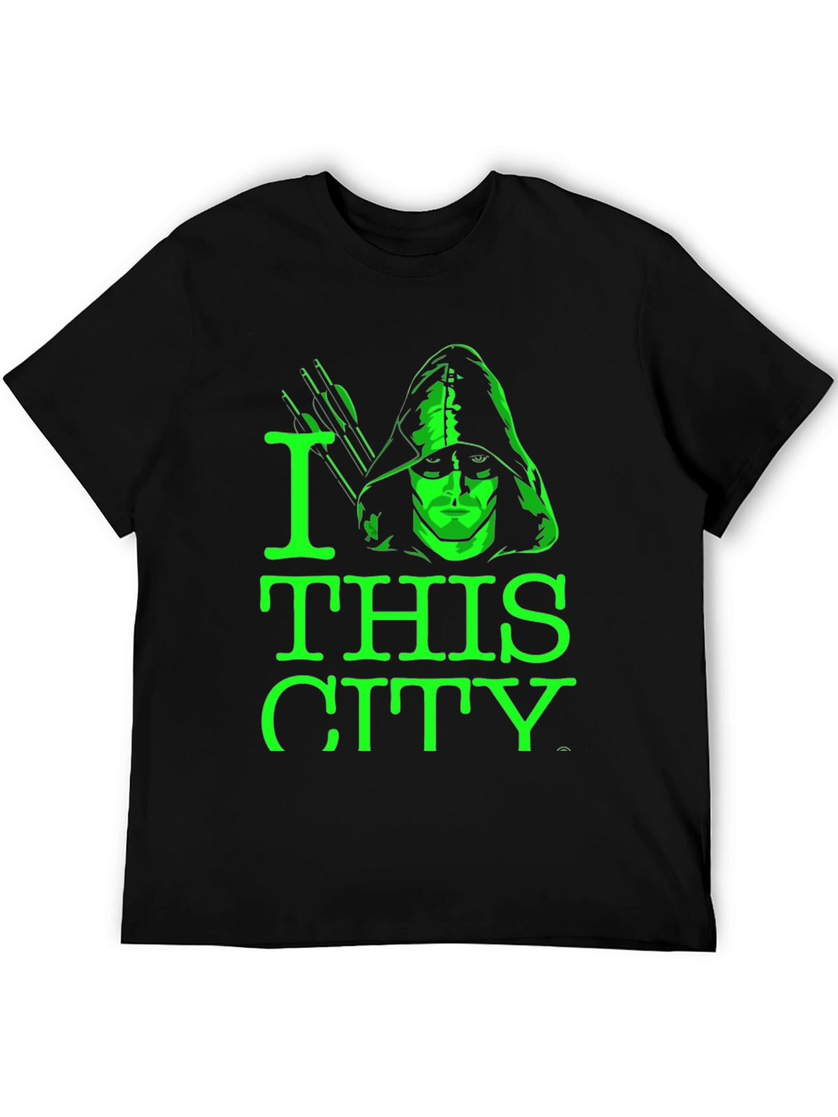I Love This City T-Shirt Green Arrow Graphic Tee