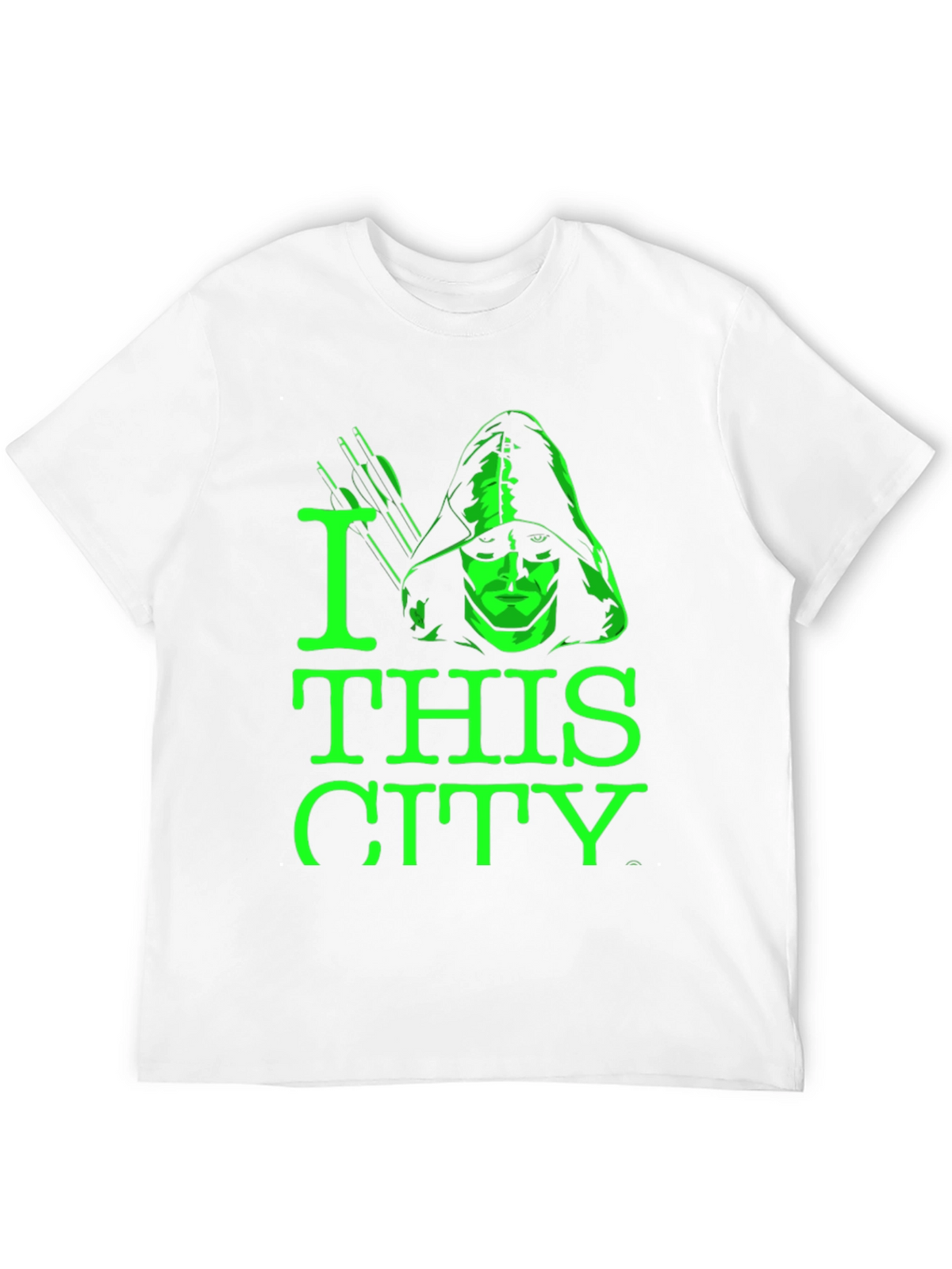 I Love This City T-Shirt Green Arrow Graphic Tee