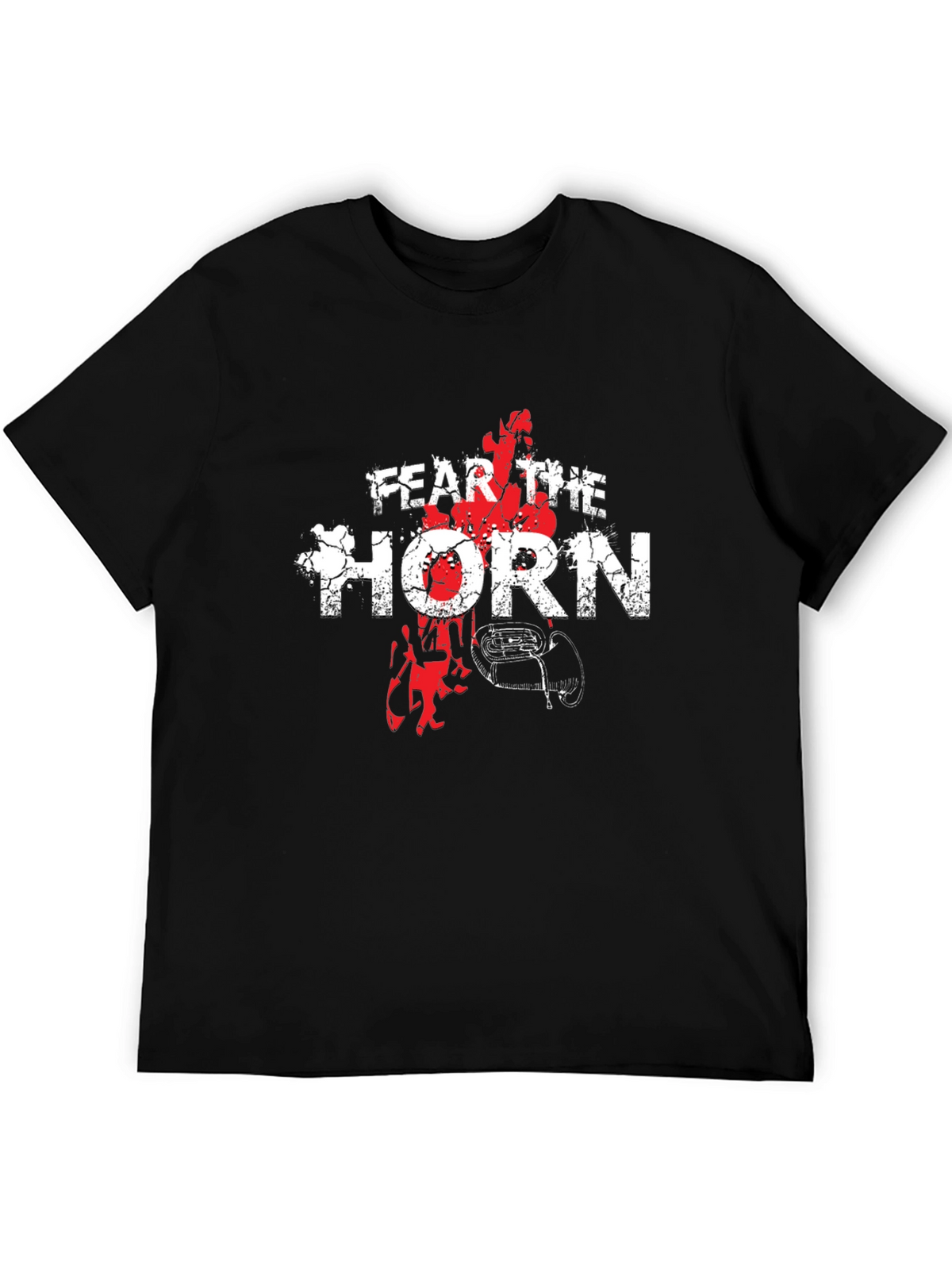 Fear the Horn Black Cotton Graphic Tee