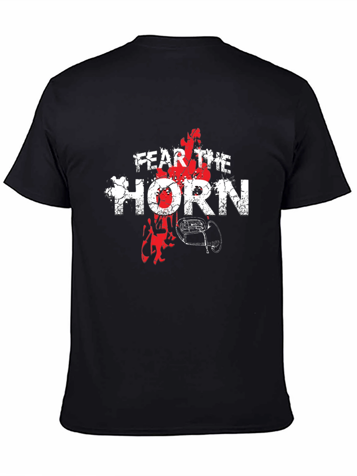 Fear the Horn Black Cotton Graphic Tee
