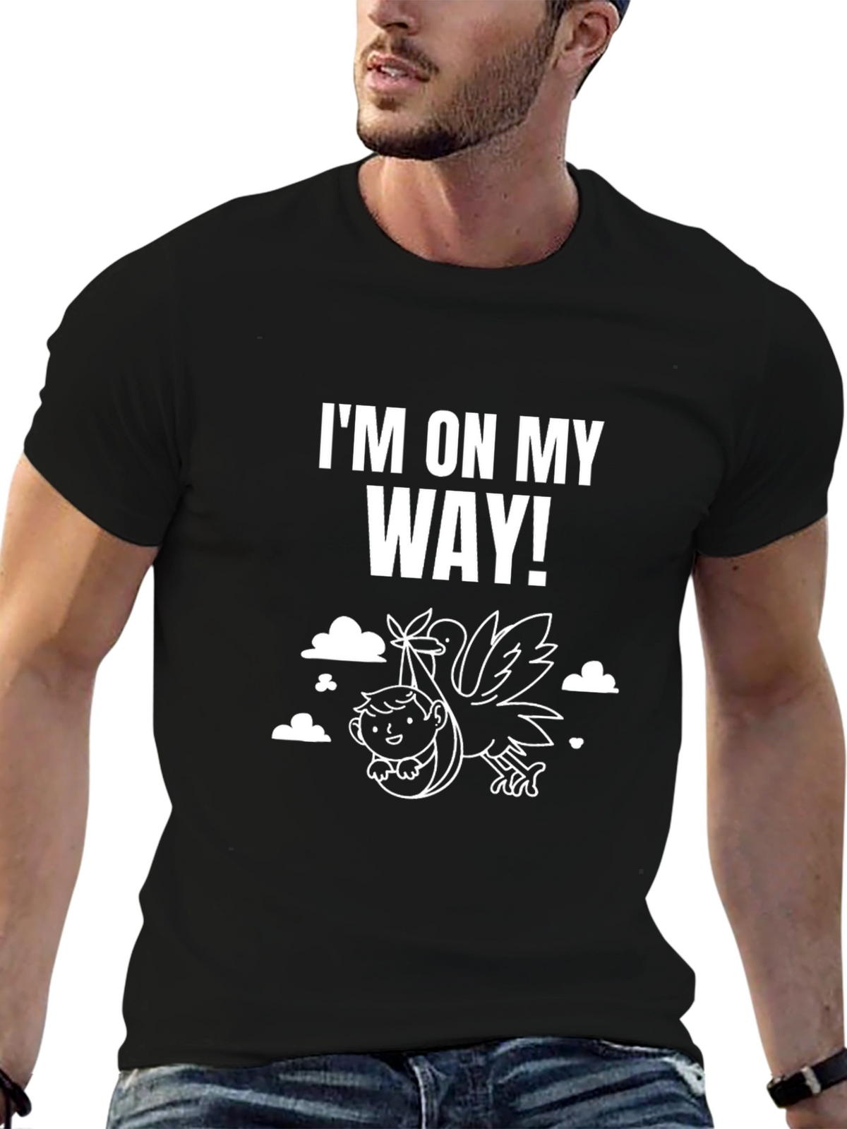Im On My Way Baby Stork T-Shirt