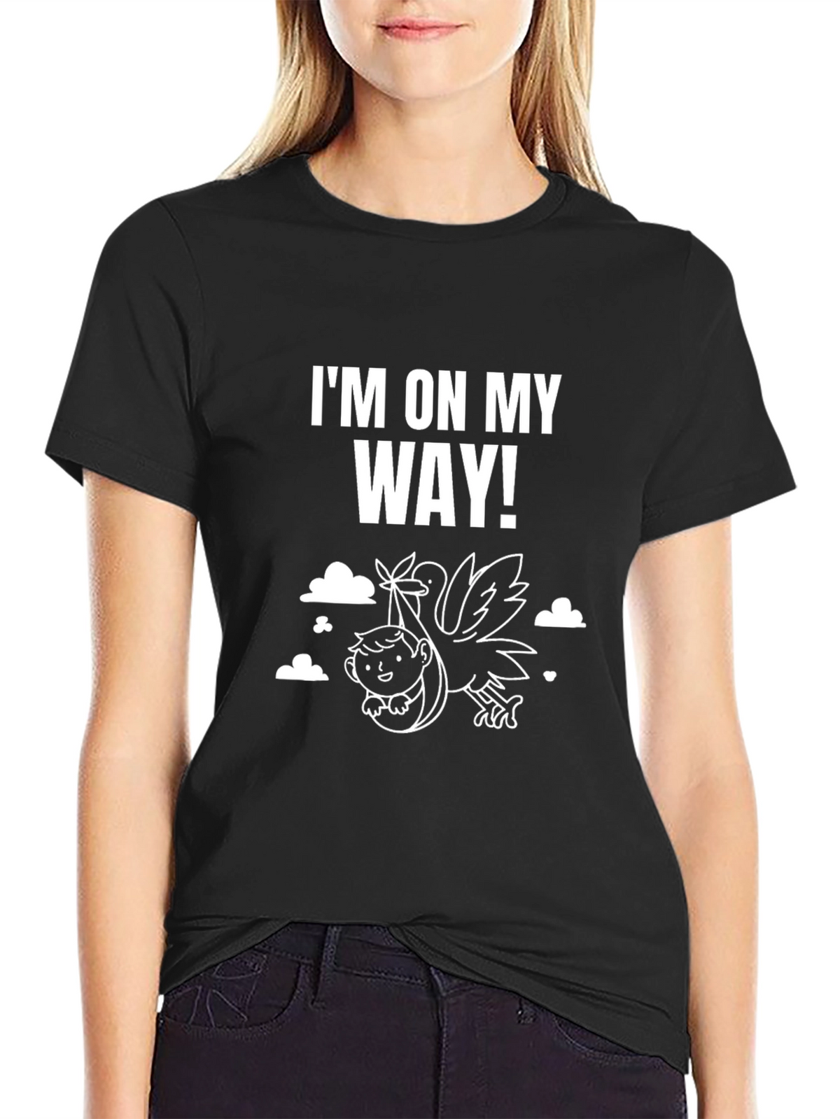 Im On My Way Baby Stork T-Shirt
