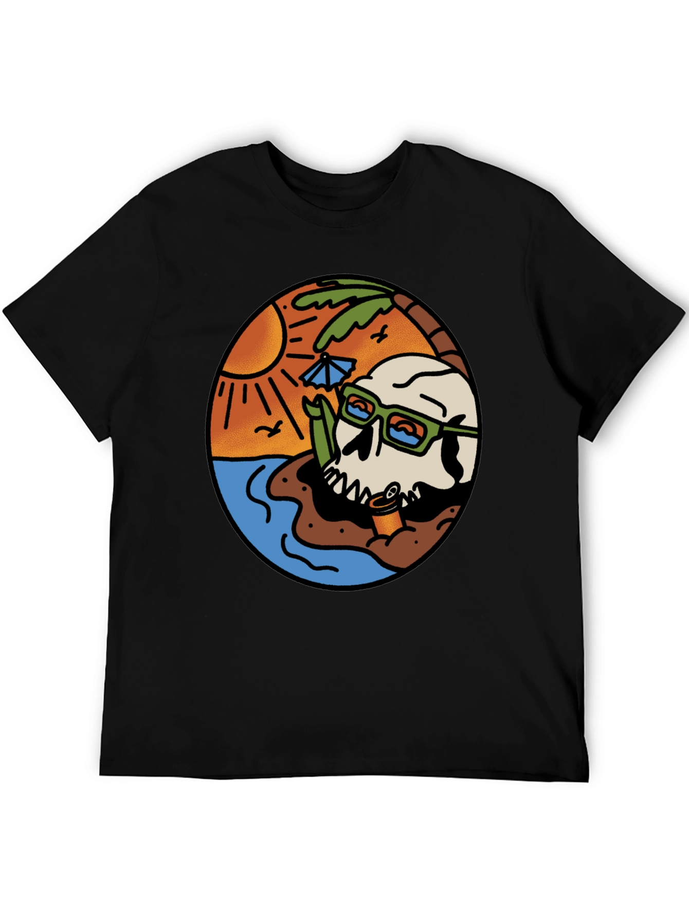 Beach Skull Graphic Tee - Cool Summer Vibes