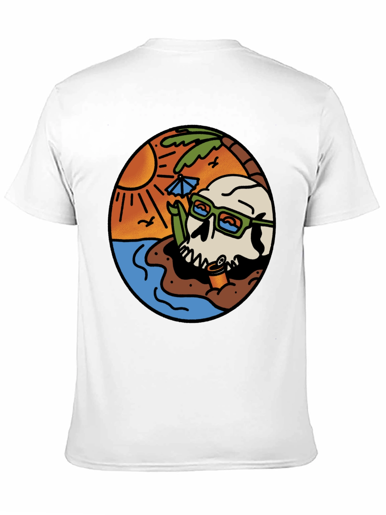 Beach Skull Graphic Tee - Cool Summer Vibes