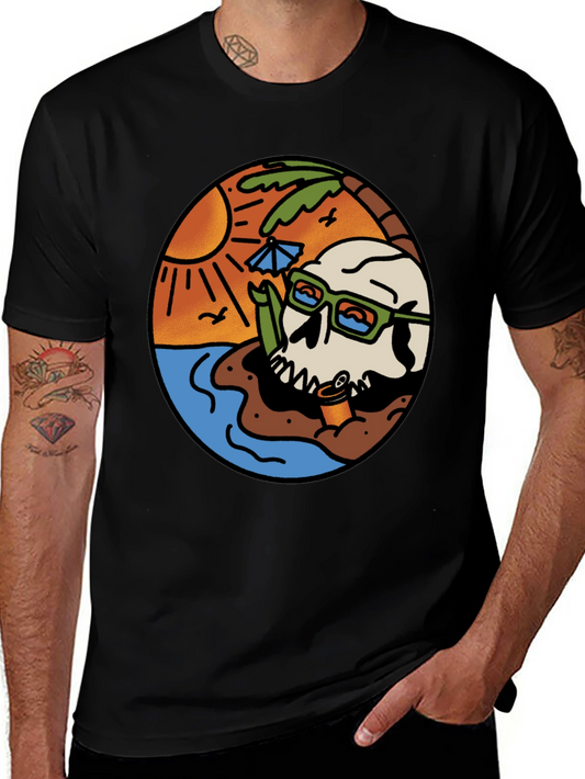 Beach Skull Graphic Tee - Cool Summer Vibes