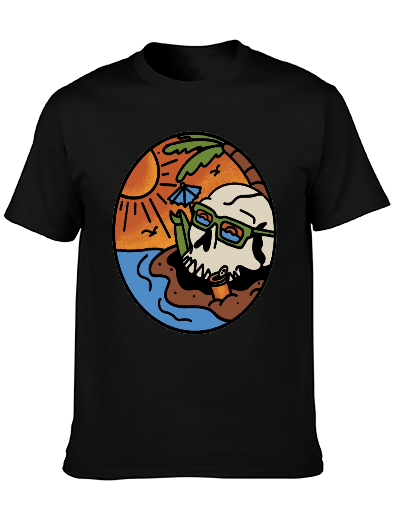 Beach Skull Graphic Tee - Cool Summer Vibes