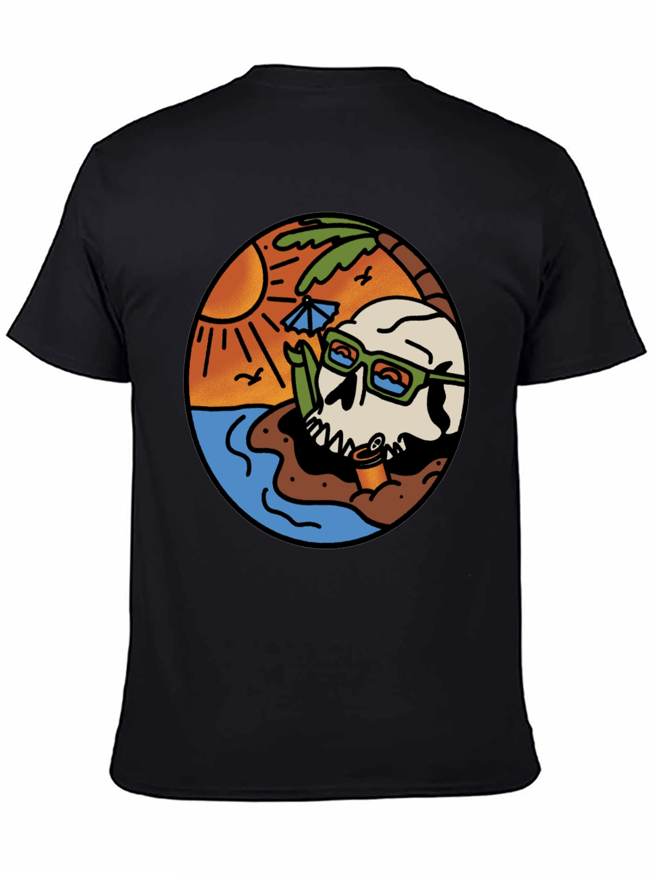 Beach Skull Graphic Tee - Cool Summer Vibes