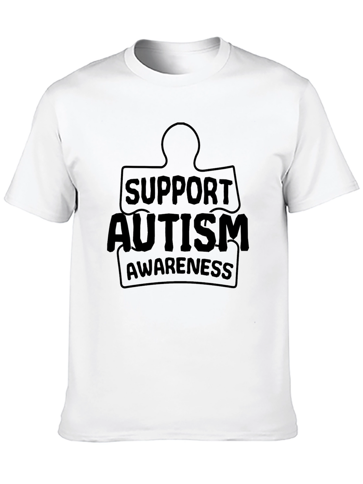 Support Autism Awareness Black Graphic Tee