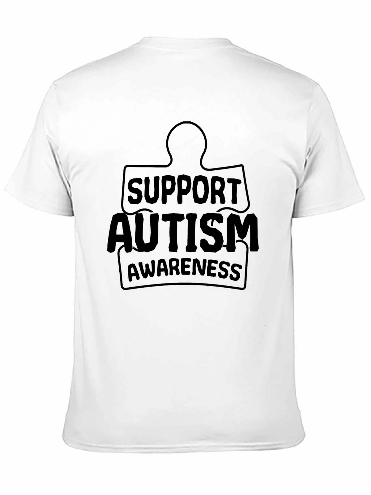 Support Autism Awareness Black Graphic Tee