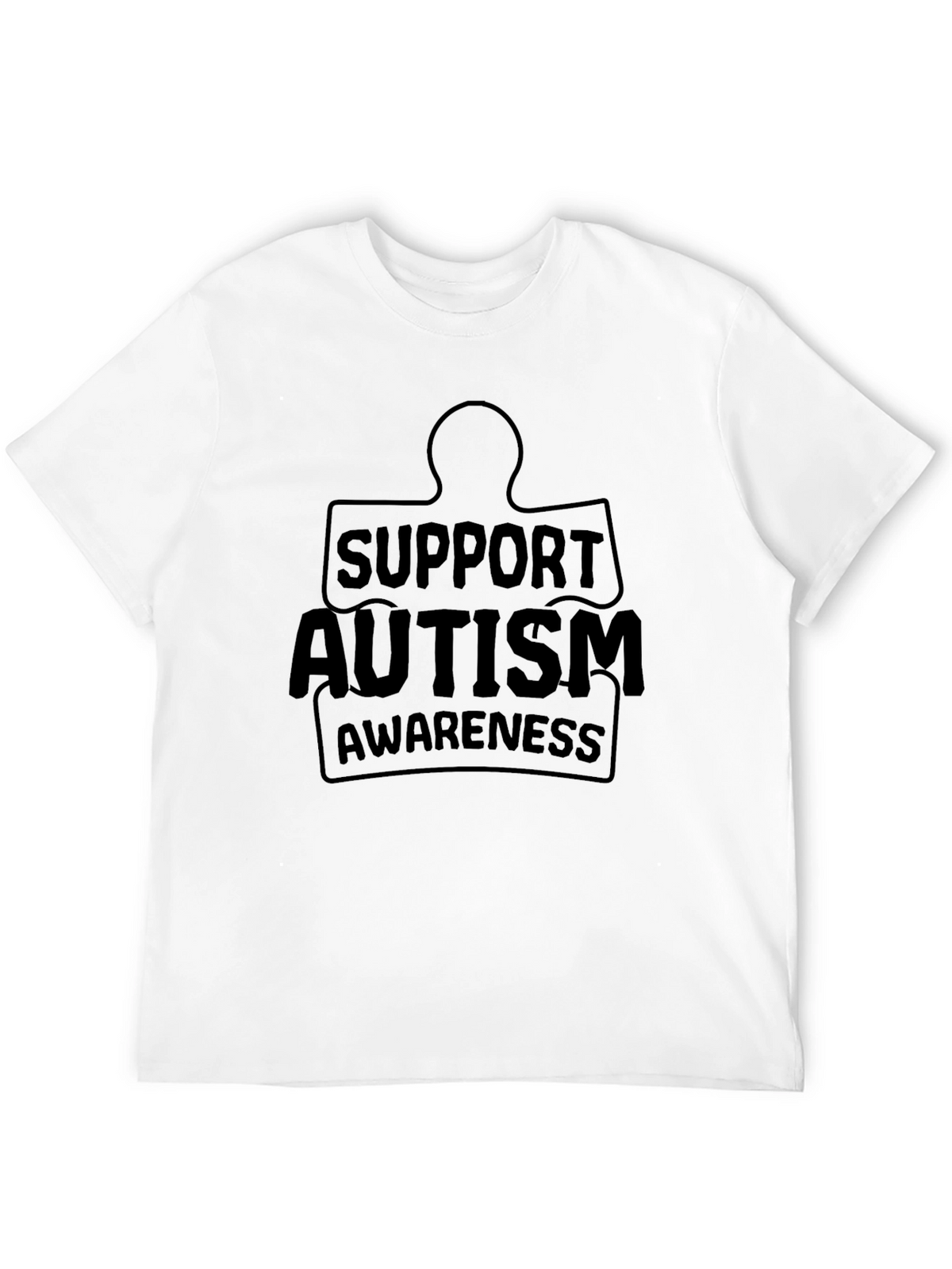 Support Autism Awareness Black Graphic Tee