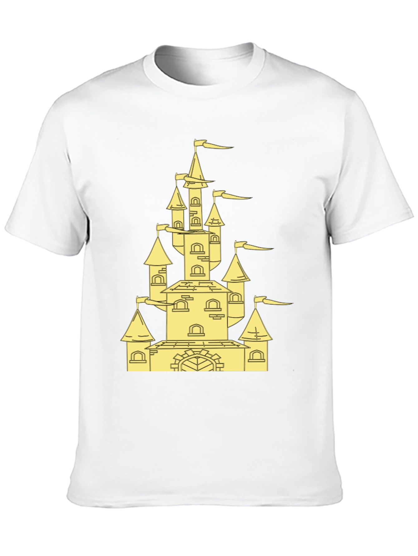 Castle Graphic Tee - Black Cotton Blend Shirt