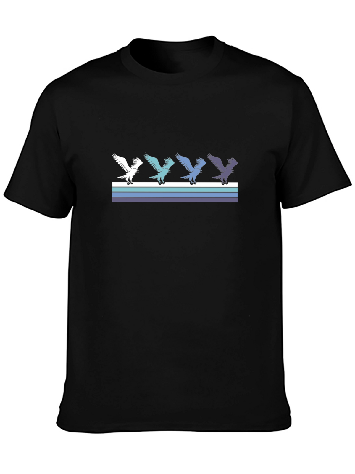 Retro Style Eagle Graphic Tee - Black