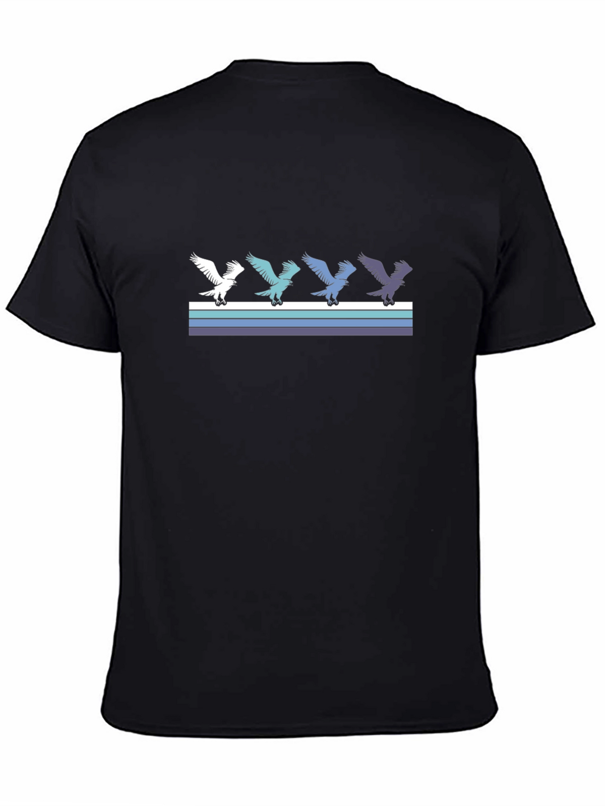 Retro Style Eagle Graphic Tee - Black