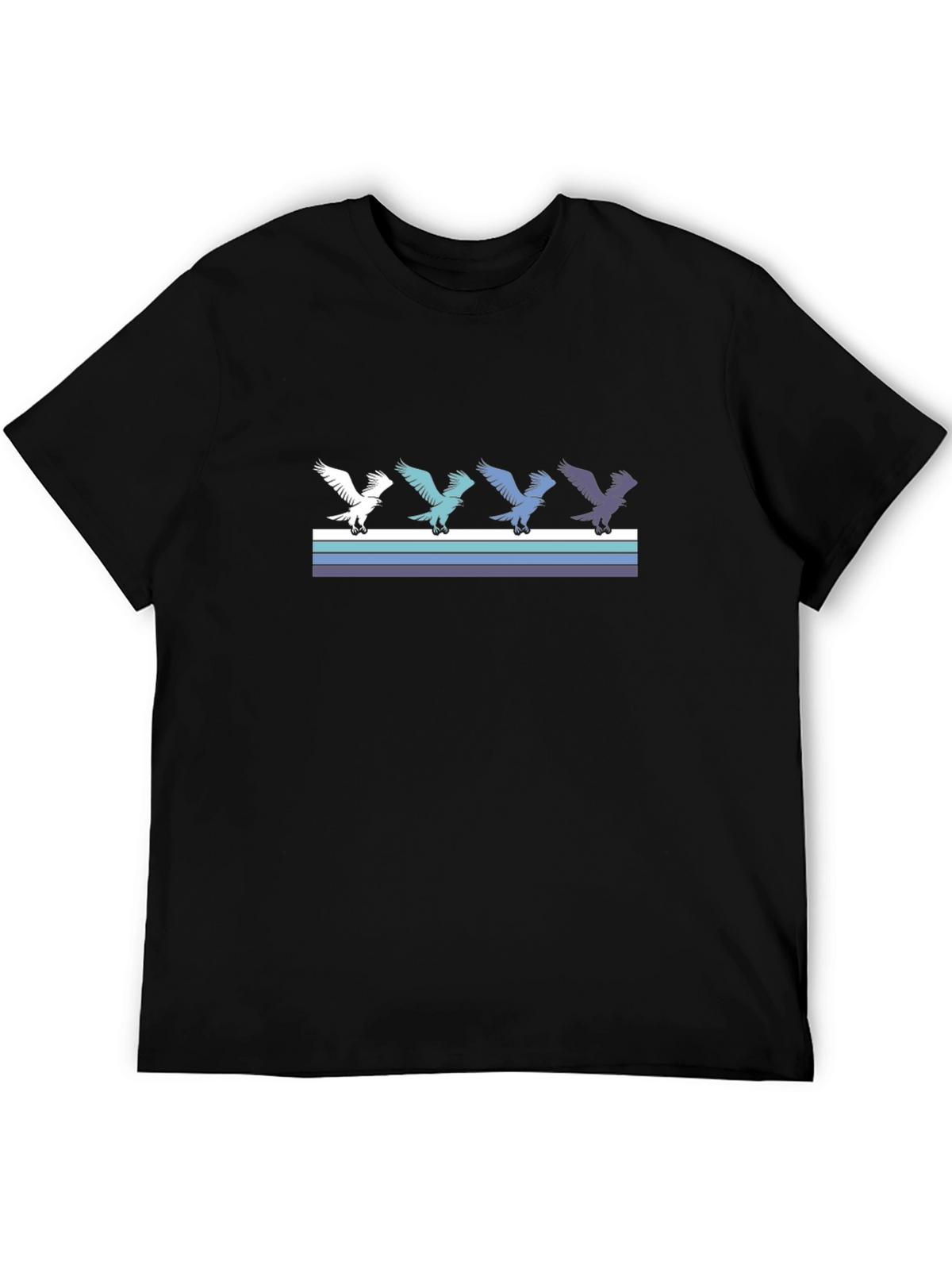 Retro Style Eagle Graphic Tee - Black