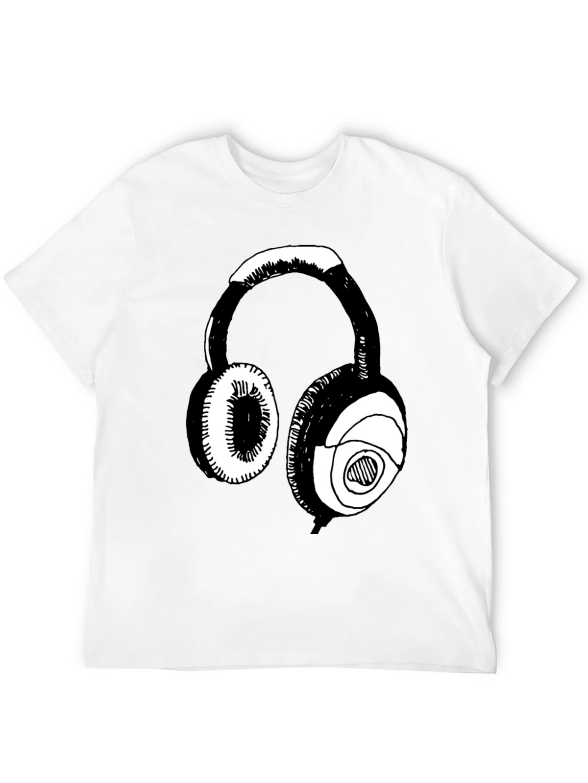 Headphone Graphic Black T-Shirt