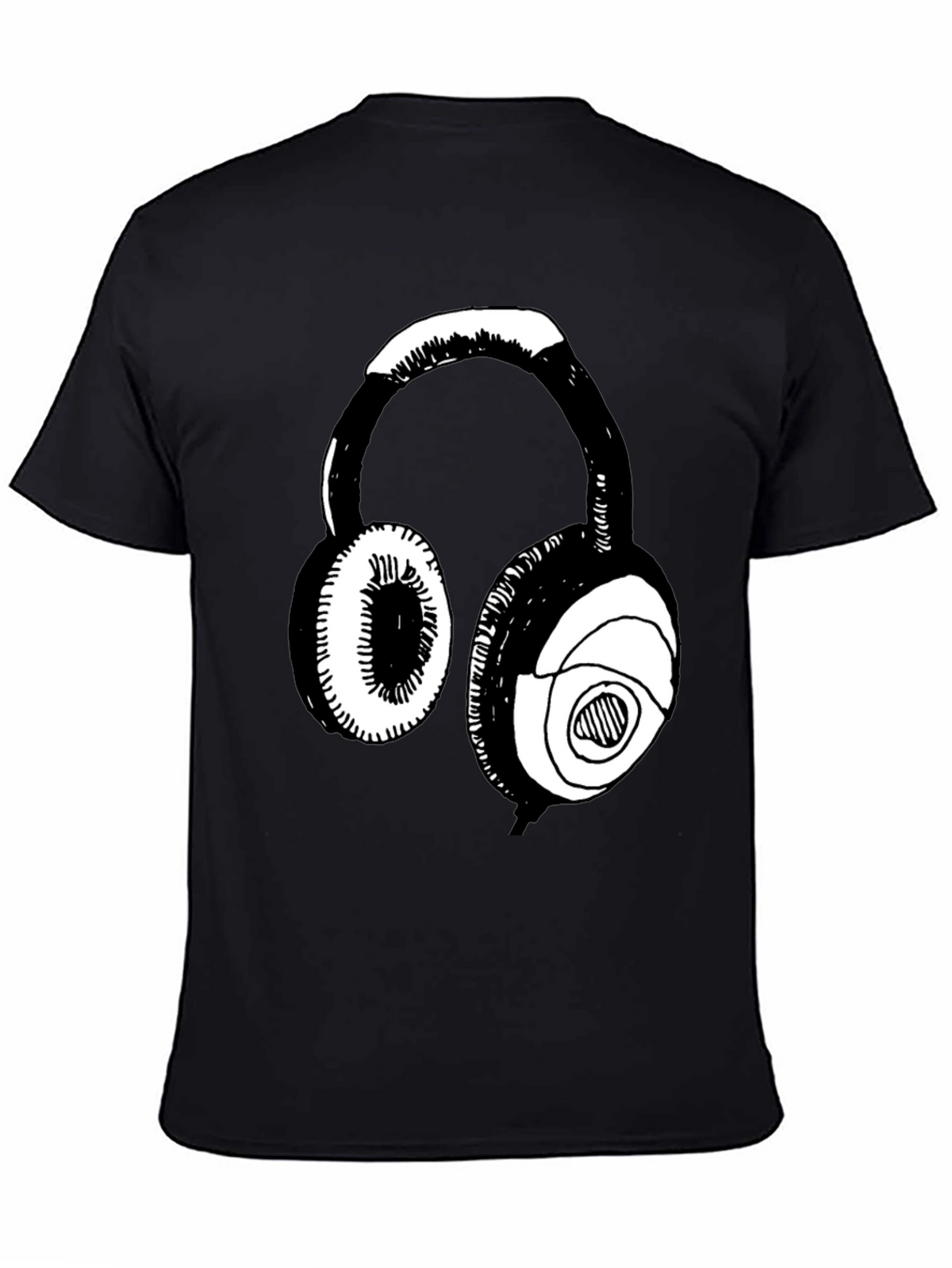 Headphone Graphic Black T-Shirt