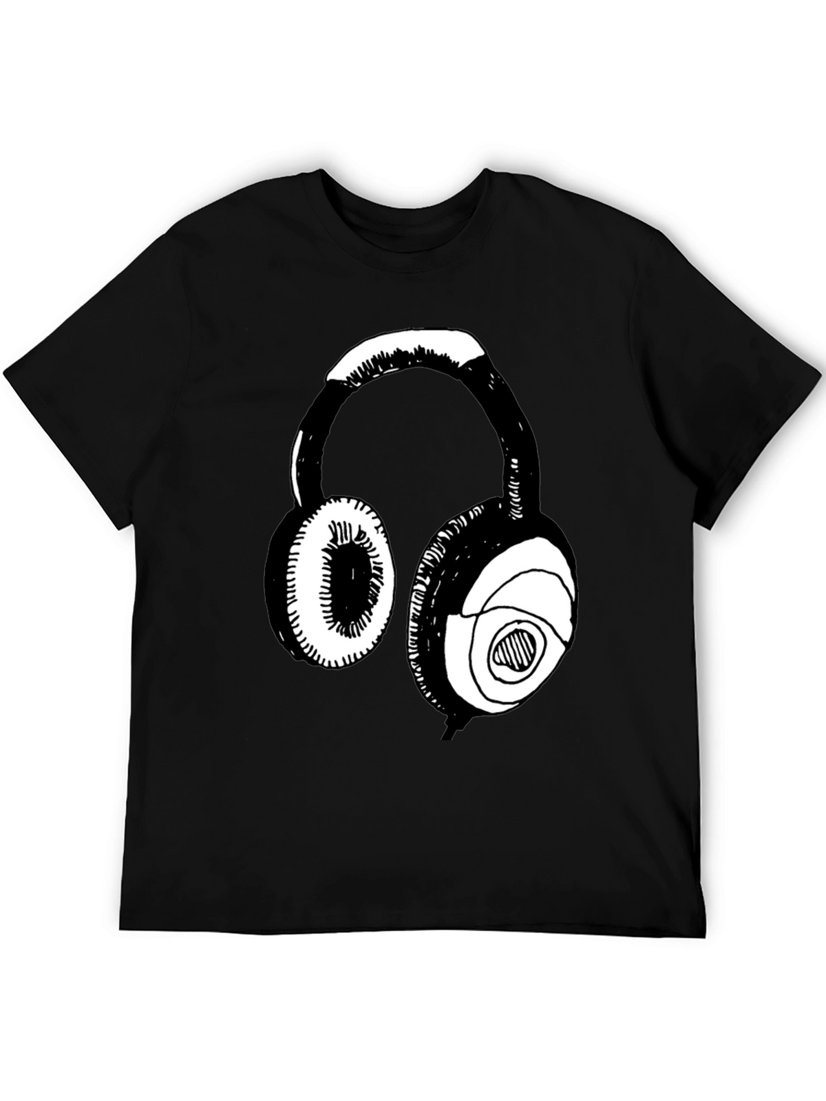 Headphone Graphic Black T-Shirt